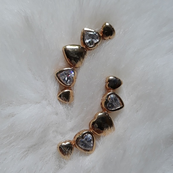 HSN Jewelry - Vintage 90's HSN Curved Heart Earrings